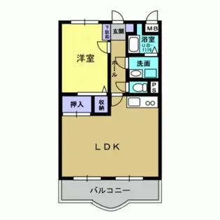 ポエトリー中村【101号室】の間取り