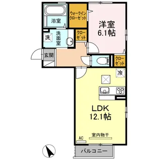 ソシアメゾン坂元【1階】の間取り