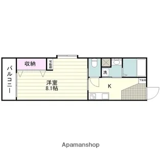グランヴェルデ上荒田【303号室】の間取り