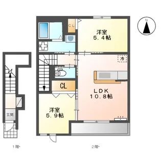 ジュレーム【211号室】の間取り