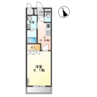 敬愛ハイツB【1階】の間取り