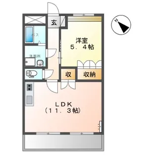アンソレイユ【102号室】の間取り