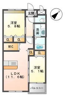 PARK SIDE IRIS【205号室】の間取り
