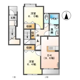 メゾンコンフォース 将【201号室】の間取り