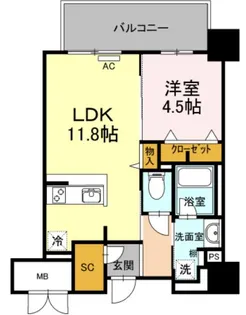 D’ FOREST 甲南【4階】の間取り