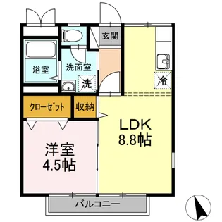 コーポシャルム【2階】の間取り