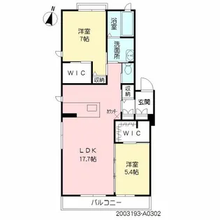 アリアーレ吉野中央【3階】の間取り