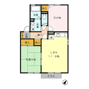 ミーメゾン B棟【1階】の間取り