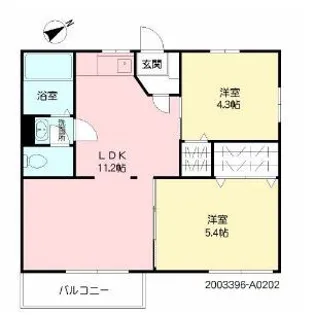 シャトー紫原【202号室】の間取り