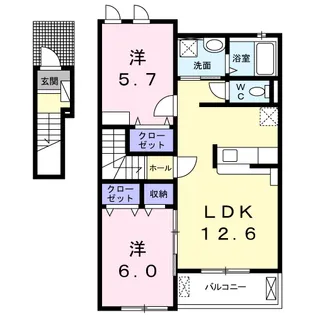 コンフォールⅡ【2階】の間取り