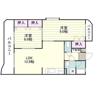 グランシャリオ七枝【0203号室】の間取り