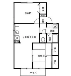 PAX明和 A棟【202号室】の間取り