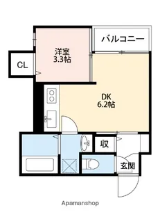 ZEROみやた通り【107号室】の間取り
