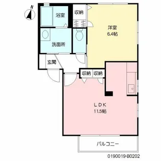 ディアスK B棟【2階】の間取り