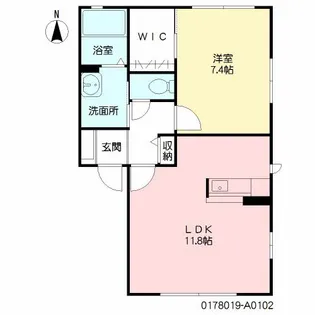 ヴェールオランジュ オランジュ【102号室】の間取り