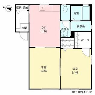グランブルー【102号室】の間取り