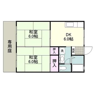 セジュール宇宿台【0102号室】の間取り