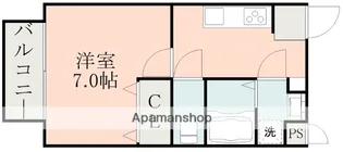 メゾンブルー上荒田【302号室】の間取り