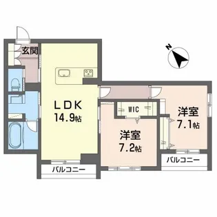 アトリエールK【2階】の間取り