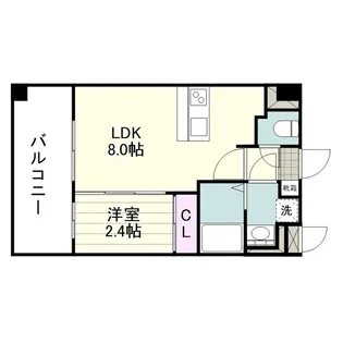 リアンシエルブルー鹿児島中央【0706号室】の間取り