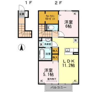 ウィット・サンセリエ【2階】の間取り