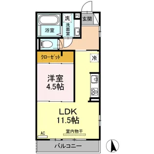 イーストヴィレッジ野口【2階】の間取り