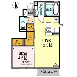 ヴァン・フレ川上【1階】の間取り