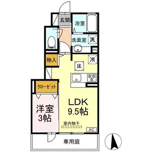YUMERUⅡ(ユメールツー)【105号室】の間取り