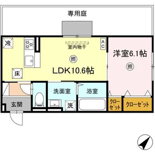 M&S中央町プレミアム A棟【1階】の間取り