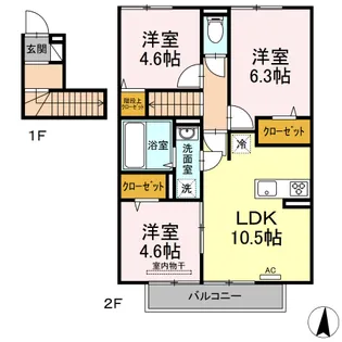 グランドソレイユ K【2階】の間取り