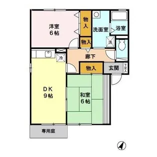 サニーパークハイツ【1階】の間取り