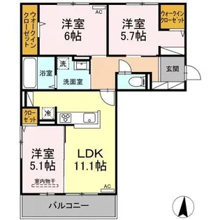 AVENIR宮内町Ⅰ【203号室】の間取り