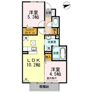 サニーウェル東ふもと【1階】の間取り