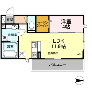 クレールオッツ谷山中央【2階】の間取り