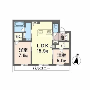 シャーメゾン春日【2階】の間取り