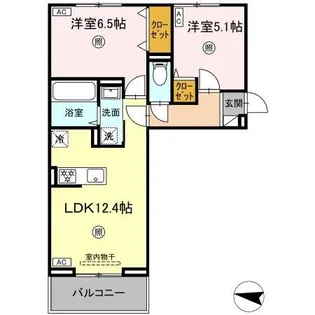 DーRESENA吉野【2階】の間取り