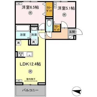 DーRESENA吉野【2階】の間取り