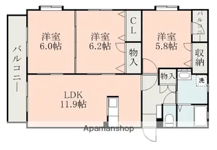 ドリーム水勝【3階】の間取り