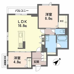 SHAMAISON MAUVEIN【304号室】の間取り