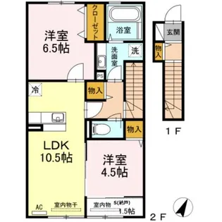 ソレイユ花棚【201号室】の間取り