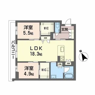 WITHPLUS天保山公園【2階】の間取り