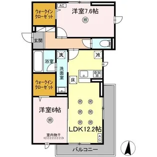 M&S RESIDENCE LIEN【106号室】の間取り