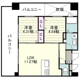 リアンシエルブルー高麗【11階】の間取り