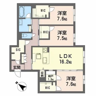 シャーメゾンプレミア鹿児島駅前【1階】の間取り