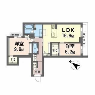 シャーメゾンプレミア鹿児島駅前【2階】の間取り