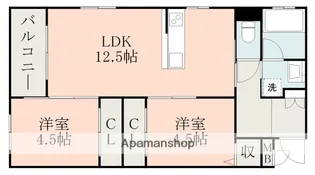 LA−CHIC永吉【2階】の間取り