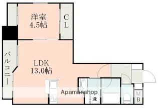 セレーノ鴨池【801号室】の間取り