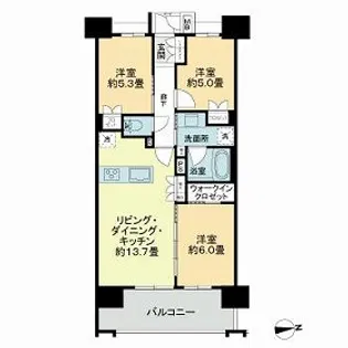 MJR鹿児島中央駅前ザ・ガーデン【8階】の間取り