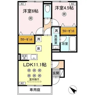 リヴェールあいら【1階】の間取り