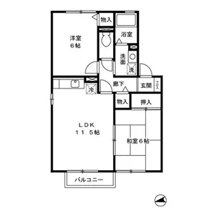 セジュールタイガー A棟【2階】の間取り